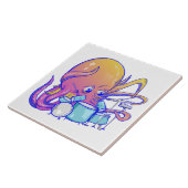 Octopus Drummer Fliese (Seite)