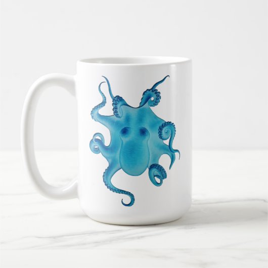 Octopus Electric Ocean Blue Kraken Majestic Sea  Kaffeetasse (Links)