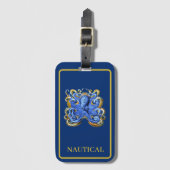 Octopus Elegante Blue Boating Personal Gepäckanhänger (Vorderseite Vertikal)
