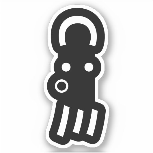 Octopus Emoticon Japanisch Kaomoji Aufkleber (Vorderseite)