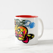 Octopus fun zweifarbige tasse (VorderseiteRechts)