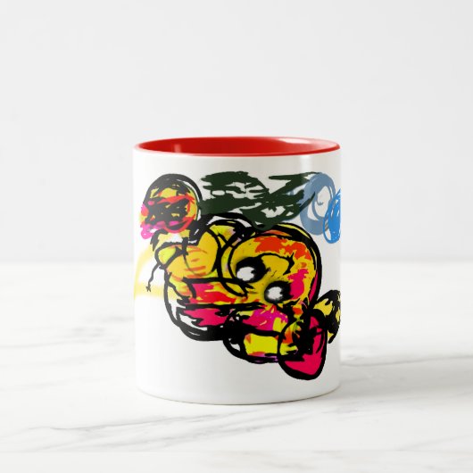 Octopus fun zweifarbige tasse (Mittel)