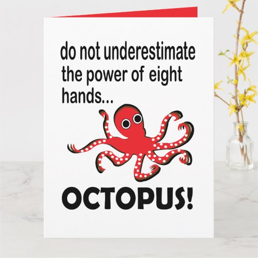 Octopus Funny Karte (Gelbe Blume)