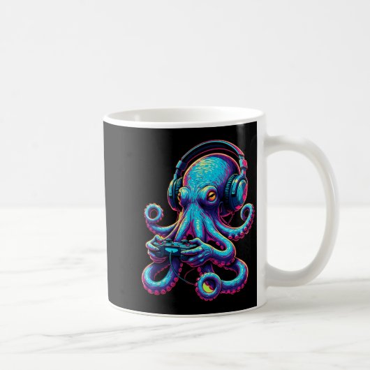 Octopus Gaming Animal Video Games Funny Octopus Kaffeetasse (Rechts)