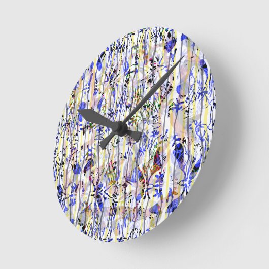 Octopus Garden Runde Wanduhr (Winkel)