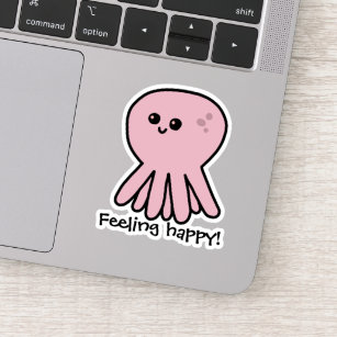 Octopus Gefühl Happy Pink Mood Aufkleber