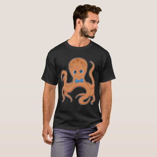 Octopus Gentleman Bow Krawatte T-Shirt (Vorne ganz)