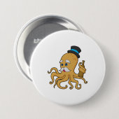 Octopus Gentleman Hat Button (Vorne & Hinten)