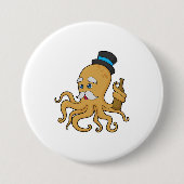 Octopus Gentleman Hat Button (Vorderseite)
