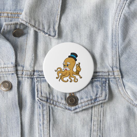 Octopus Gentleman Hat Button (Beispiel)