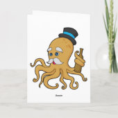 Octopus Gentleman Hat Karte (Rückseite)