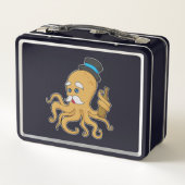 Octopus Gentleman Hat Metall Brotdose (Rückseite)