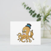 Octopus Gentleman Hat Postkarte (Stehend Vorderseite)