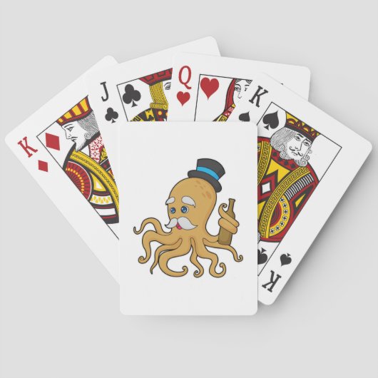 Octopus Gentleman Hat Spielkarten (Rückseite)