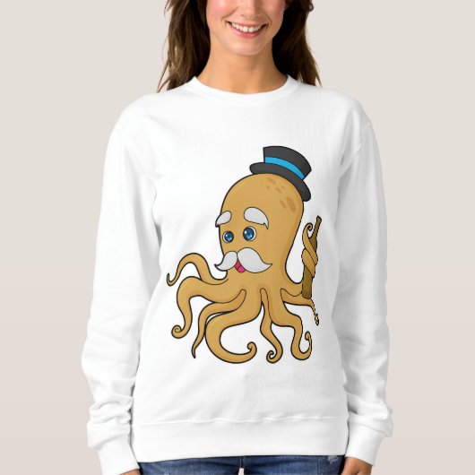 Octopus Gentleman Hat Sweatshirt (Vorderseite)
