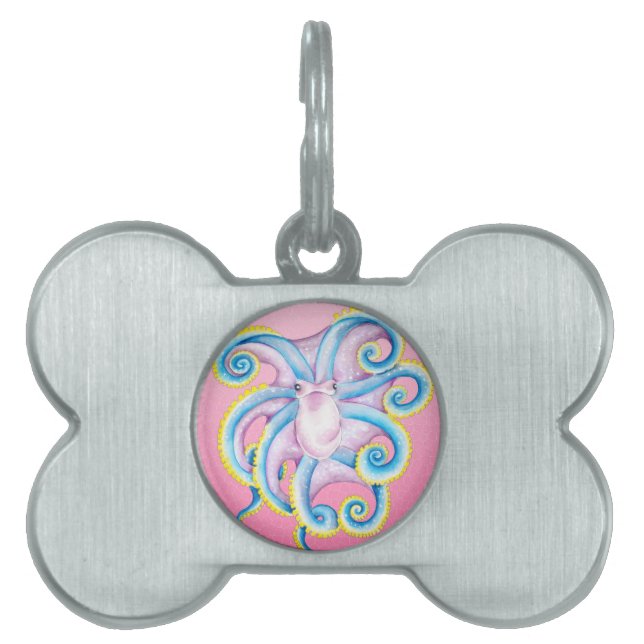 Octopus Gestalttes Glas Rosa Tiermarke (Vorderseite)