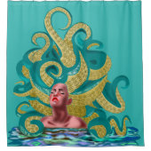 Octopus Girl Art Duschvorhang (Vorderseite)