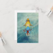 Octopus Girl Karte (Vorderseite/Rückseite Beispiel)