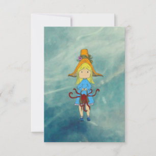 Octopus Girl Karte