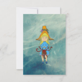 Octopus Girl Karte