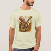 Octopus Gitarre spielen Vintage Musik Kunst T-Shirt (Vorderseite)