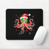 Octopus Gles Santa Hat Christmas Light Ocean Anima Mousepad (Mit Mouse)