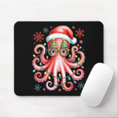 Octopus Gles Santa Hat Christmas Light Ocean Anima Mousepad (Mit Mouse)