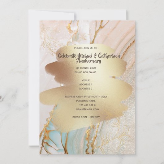 Octopus Gold Splash Seebad Jubiläum Einladung (Rückseite)