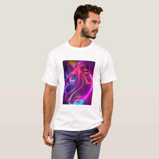 Octopus Graphic T-Shirt - Men Octopi Shirt Persona (Vorne ganz)