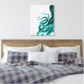 Octopus Green Half Leinwanddruck (Insitu (Schlafzimmer))