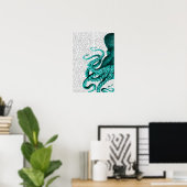 Octopus Green Half Poster (Heimbüro)