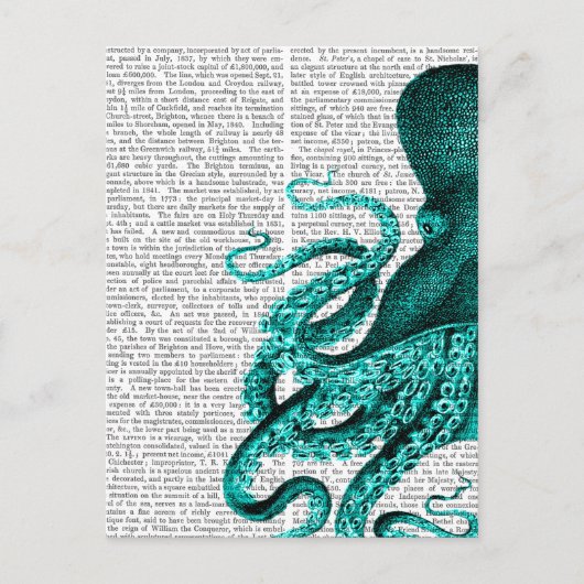 Octopus Green Half Postkarte (Vorderseite)