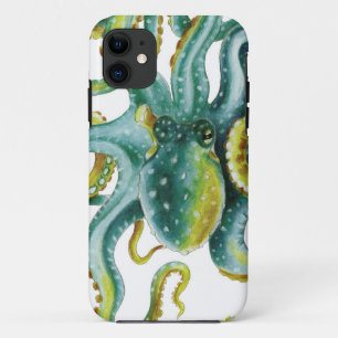 Octopus Grüne Wasserfarben Kunst Case-Mate iPhone Hülle