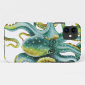 Octopus Grüne Wasserfarben Kunst Case-Mate iPhone Hülle (Rückseite (Horizontal))