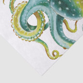 Octopus Grüne Wasserfarben Kunst Seidenpapier (Ausschnitt)