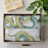 Octopus Grüne Wasserfarben Kunst Seidenpapier (Geschenk)