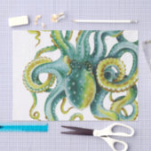 Octopus Grüne Wasserfarben Kunst Seidenpapier (Handwerk)