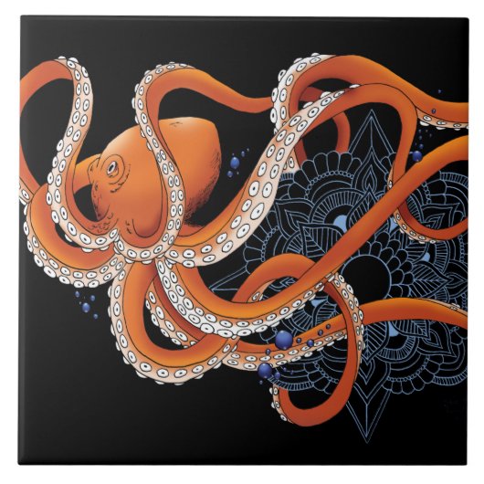 Octopus Henna Fliese (Vorderseite)