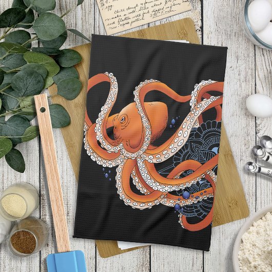 Octopus henna geschirrtuch
