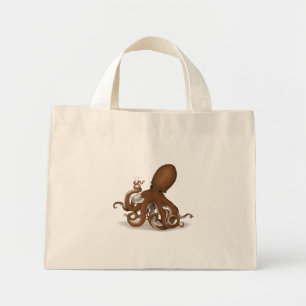 Octopus Holding Chemical Flask Steampunk Science Mini Stoffbeutel