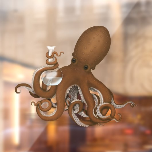 Octopus Holding Glass Flask Chemie Steampunk Fensteraufkleber (Blatt 2)