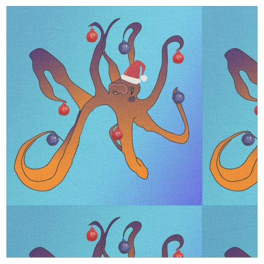 Octopus Holiday Design Stoff (Nahaufnahme)