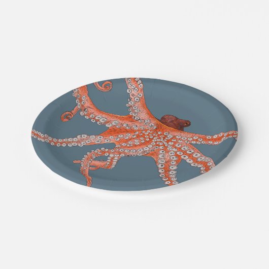 Octopus Hugs Pappteller (Schrägansicht)