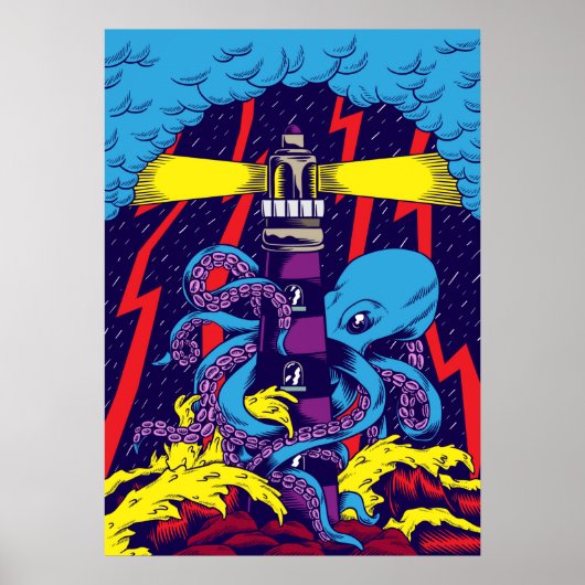 Octopus Illustration Poster (Vorne)