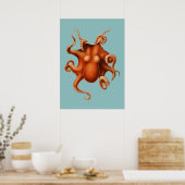 Octopus Illustration Poster (Küche)
