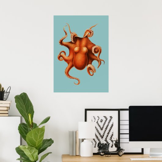 Octopus Illustration Poster (Heimbüro)