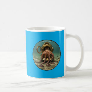 Octopus im Inneren eines Vintagen Tauchhelms URM Kaffeetasse