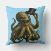 Octopus in top hat, whimsical, nautical art print  kissen (Rückseite)
