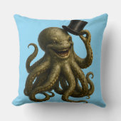 Octopus in top hat, whimsical, nautical art print  kissen (Vorderseite)