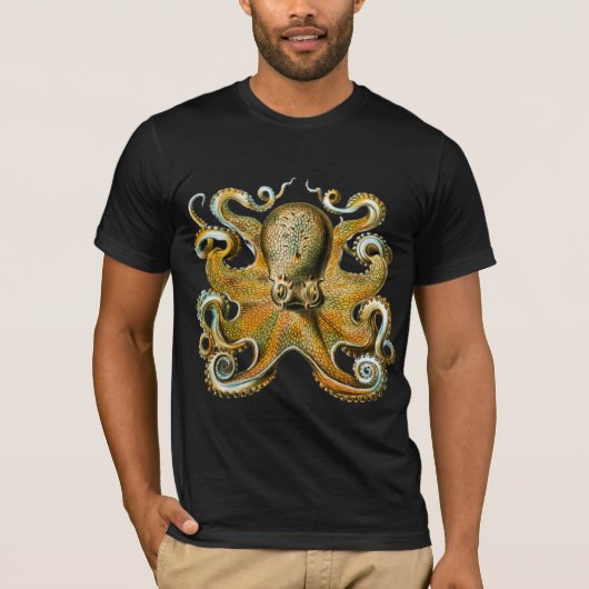 Octopus Japanische Kalligraphie T Shirt (Vorderseite)